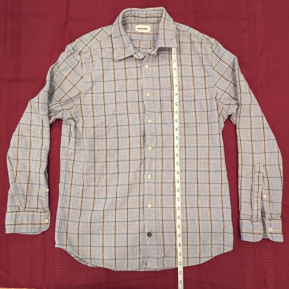 Taylor Stitch Jack Shirt Men's 42 Large Slate Plaid Oxford Heavyweight Huckberry - Picture 6 of 13